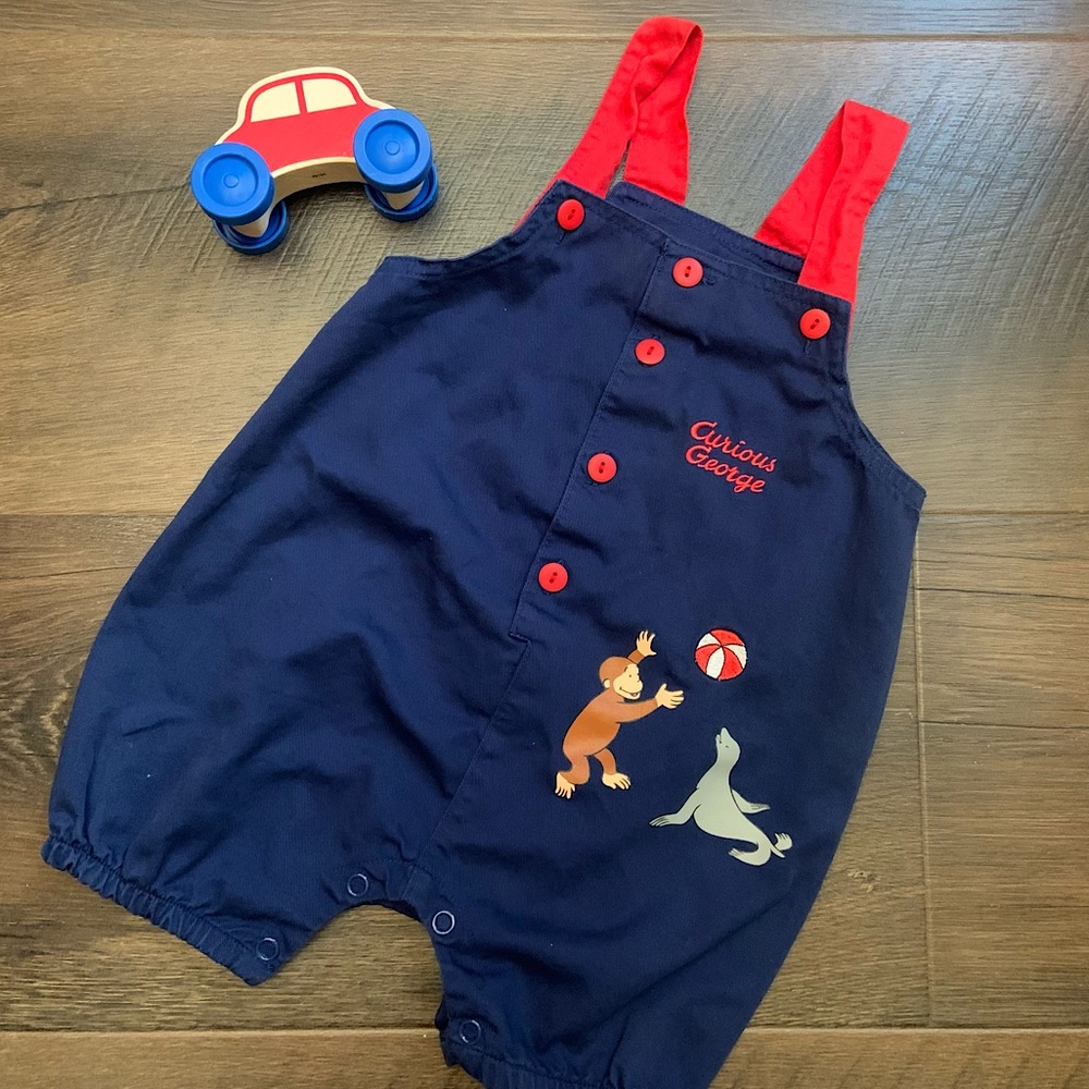 Vintage 24 month Curious George Overalls